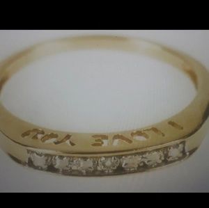 Solid 10K & Real Diamond  "I LOVE YOU" Ring